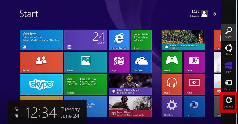 Tampilan Desktop Windows 8