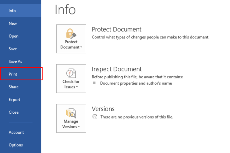 Cara Print dari Halaman Belakang Microsoft Office