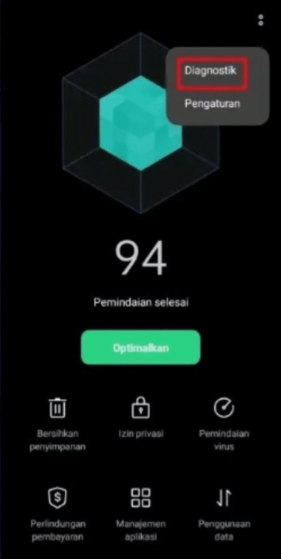 cek layar HP Oppo dengan phone manager Oppo