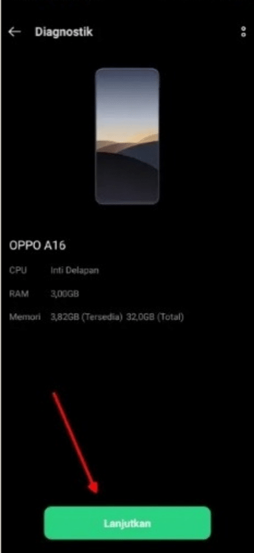 cek layar HP Oppo dengan phone manager Oppo