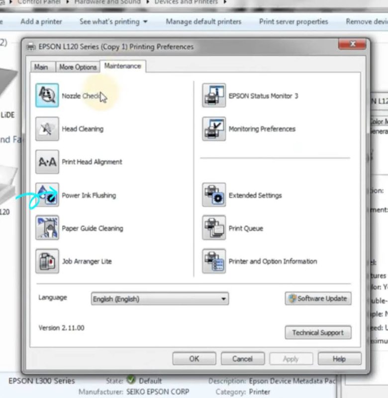 Cara cleaning printer Epson L3110 Windows 10