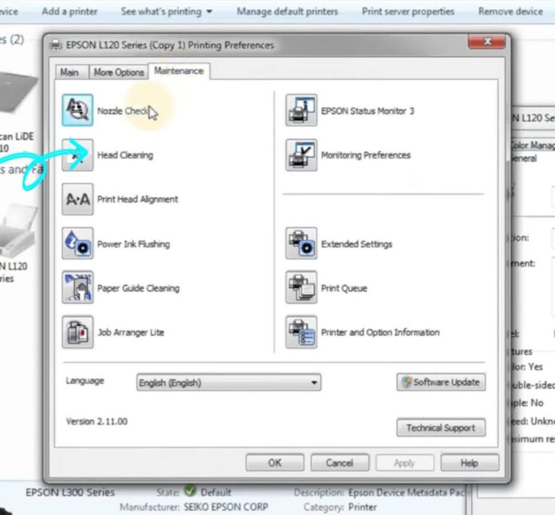 Cara cleaning printer Epson L3110 Windows 10