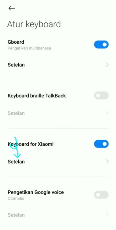 Cara mematikan autocorrect di hp Xiaomi