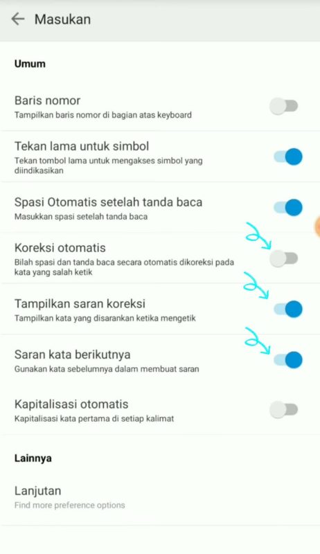 Cara mematikan autocorrect di hp Xiaomi