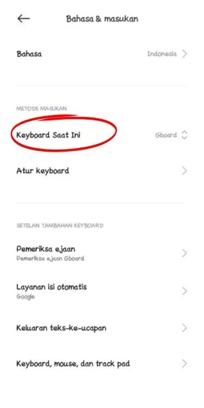 Cara Setting Mode Keyboard Xiaomi