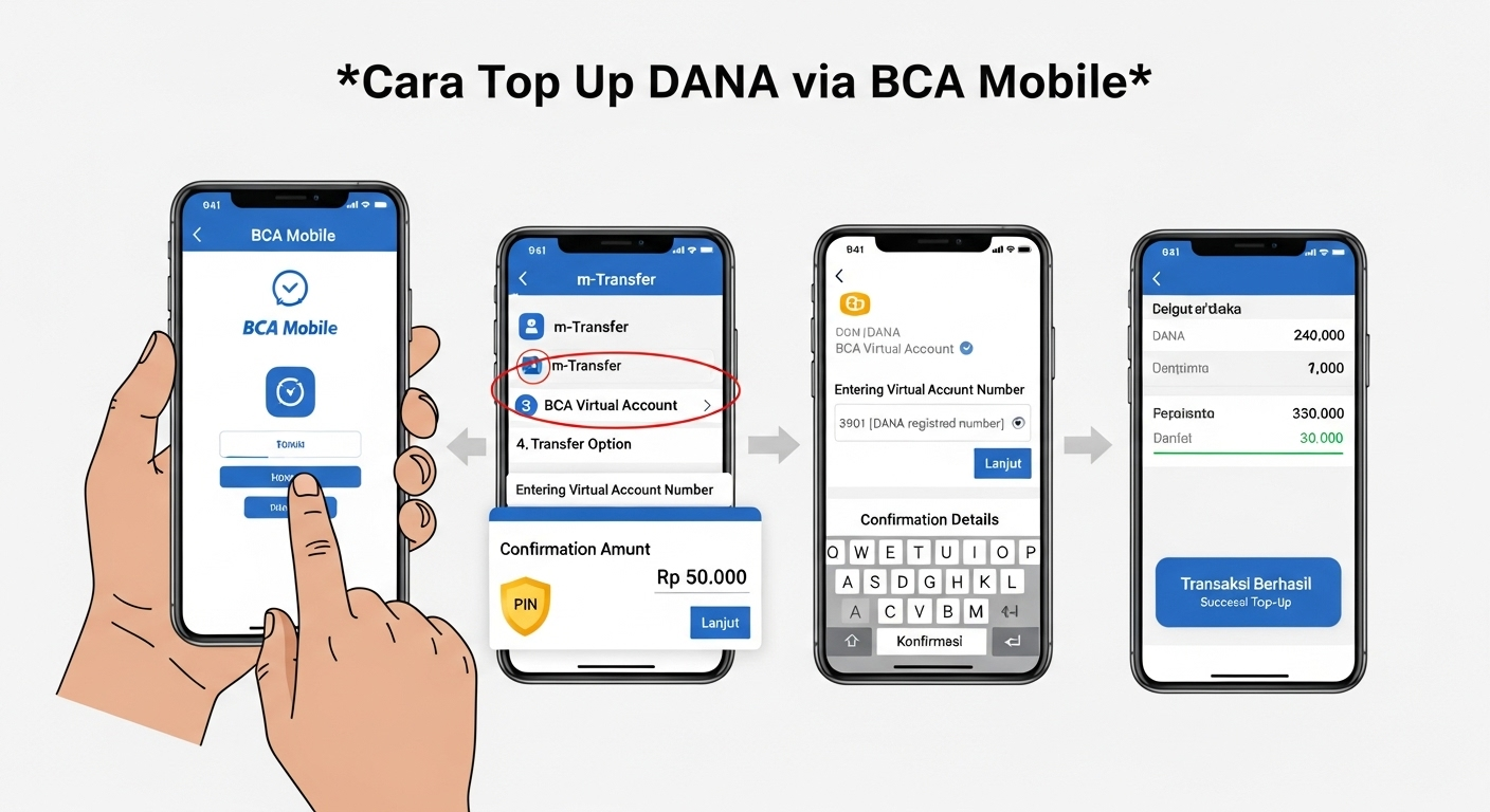 Cara Top Up DANA via BCA Mobile